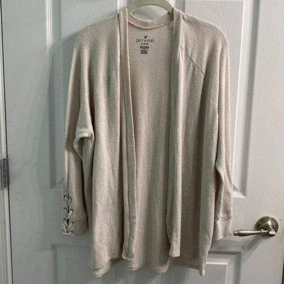 AE Soft & Sexy Plush Cardigan - Cream - Picture 1 of 6